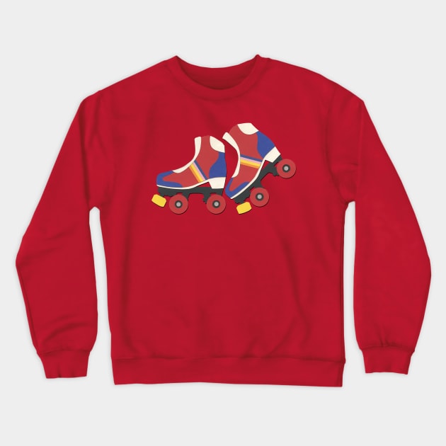 70s Roller Skates Crewneck Sweatshirt by Rosi Feist